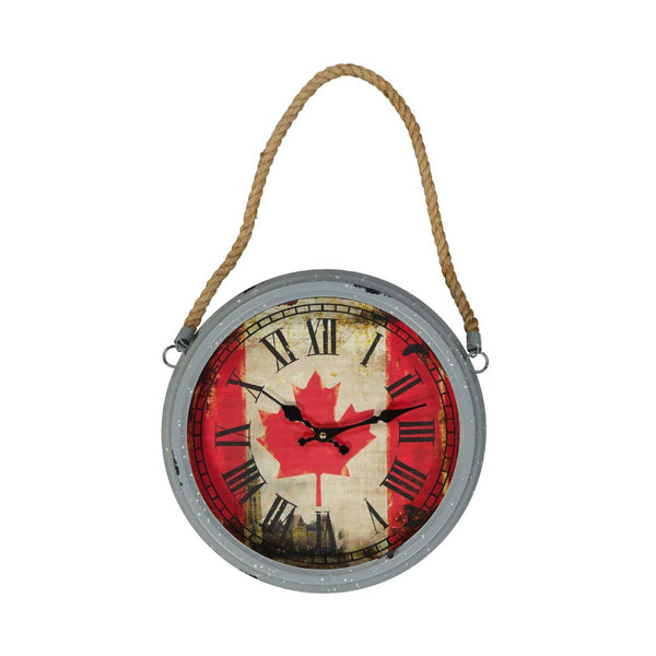Canada Flag Wall Clock With Rope (1255-PX0235-CK)