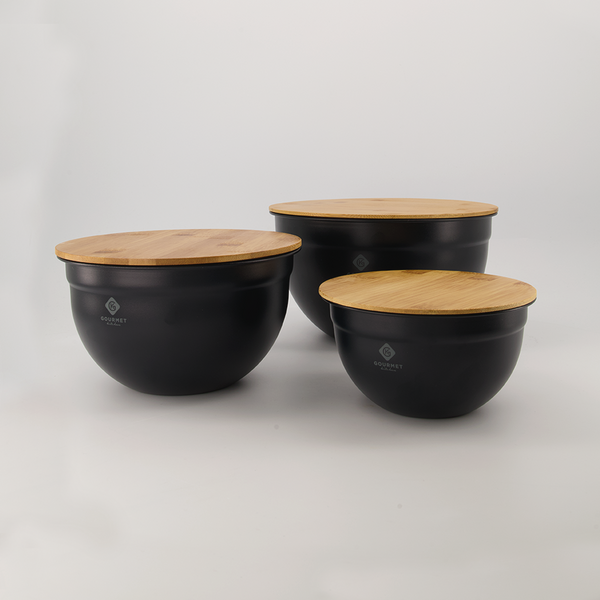 Gourmet Kitchen - 3 Piece Bowl Set (DM22011-2 BLK)