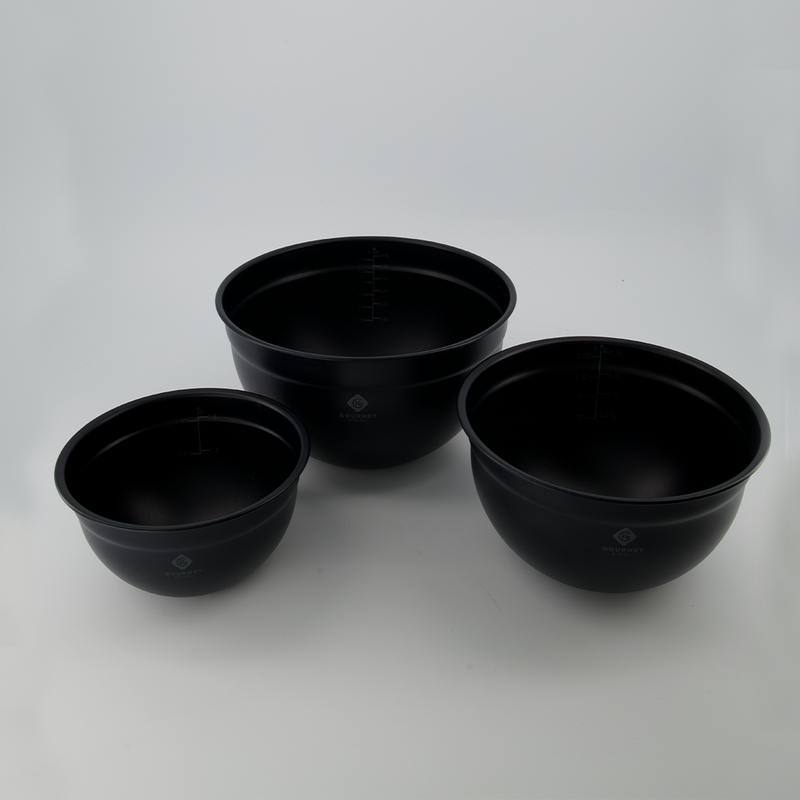 Gourmet Kitchen - 3 Piece Bowl Set (DM22011-2 BLK)