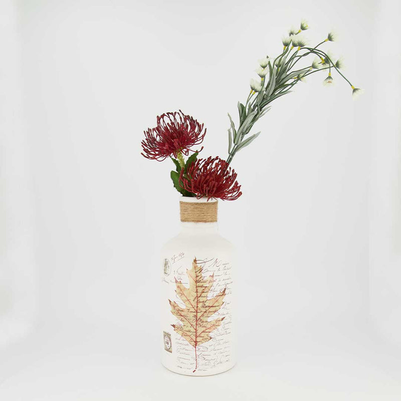 Leaf Pattern Ceramic Vase - Large (2929-EM1523-0L)