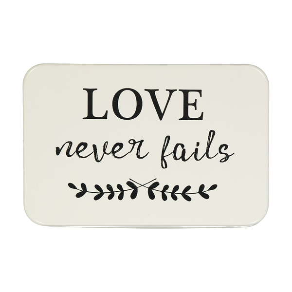 "Love Never Fails" Metal Tile Wall Decor (7808-DM2732-00)