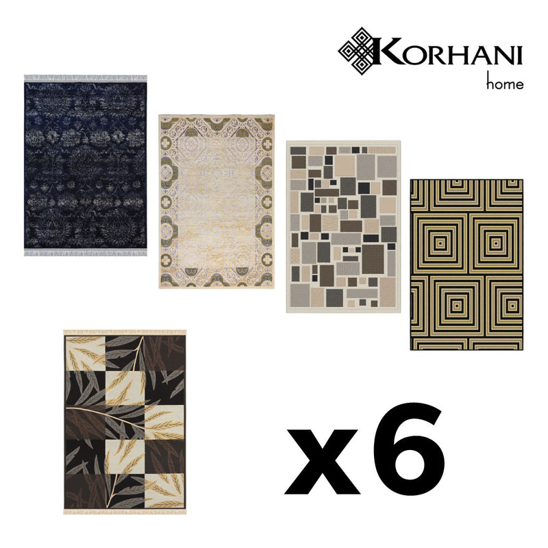 6 Assorted Korhani Rugs from Group 1 Rug