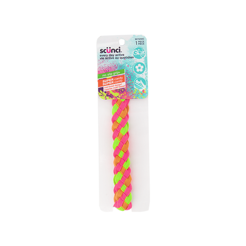 Conair - Scunci 1pk Braided Neon Sport Headband (92702WC-24PK)