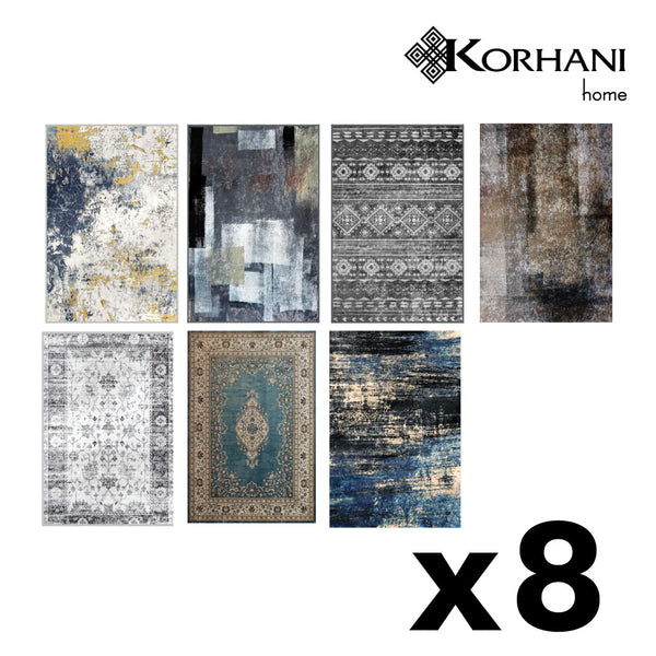 8 Assorted Korhani Rugs from Group 4 Rugs