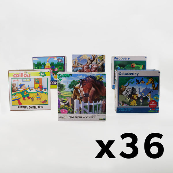 Prime Puzzles - Lot of 36 Assorted Puzzles (IDA0200-36)