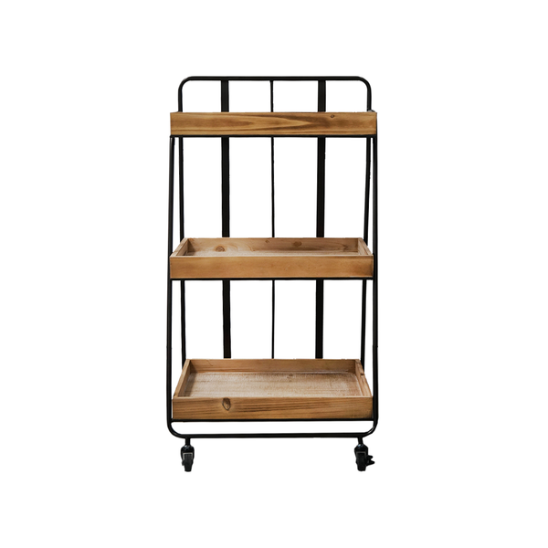 3 Wooden Level Shelf With Wheel Baker Rack (7890-JM2550-00)