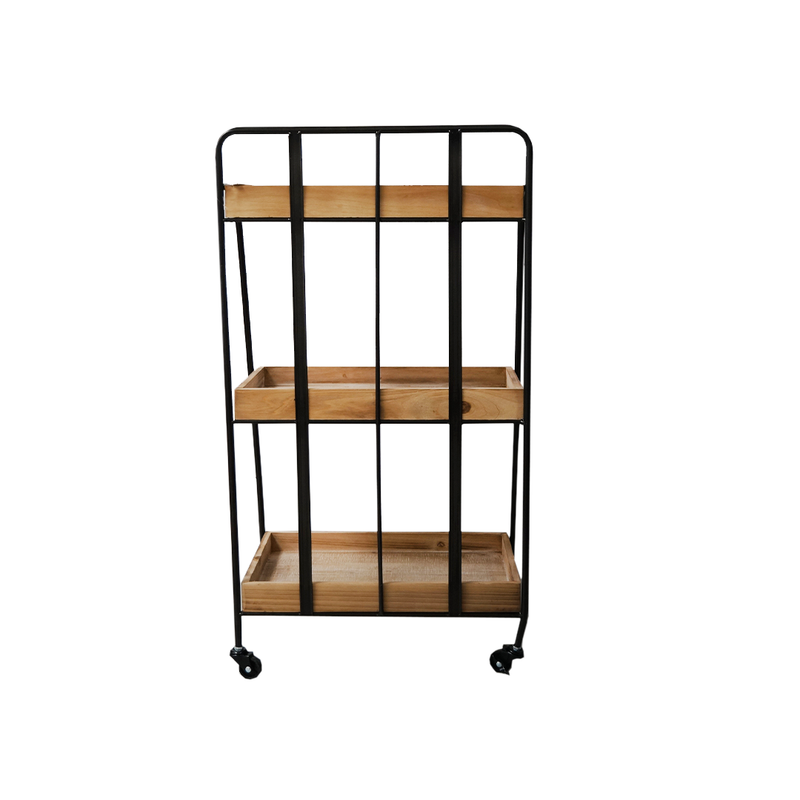 3 Wooden Level Shelf With Wheel Baker Rack (7890-JM2550-00)