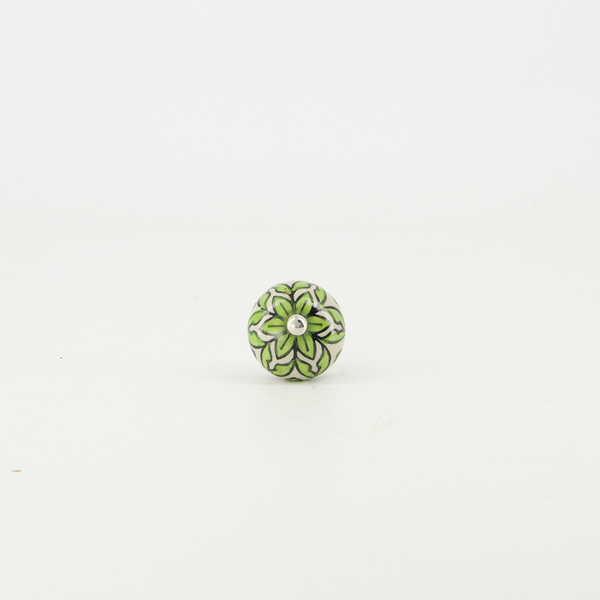 Leafy Pattern Ceramic Door Knob (4156-PX2624-00)