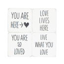 "Love" Resin Coaster S4 (9044-NM8063-S4)