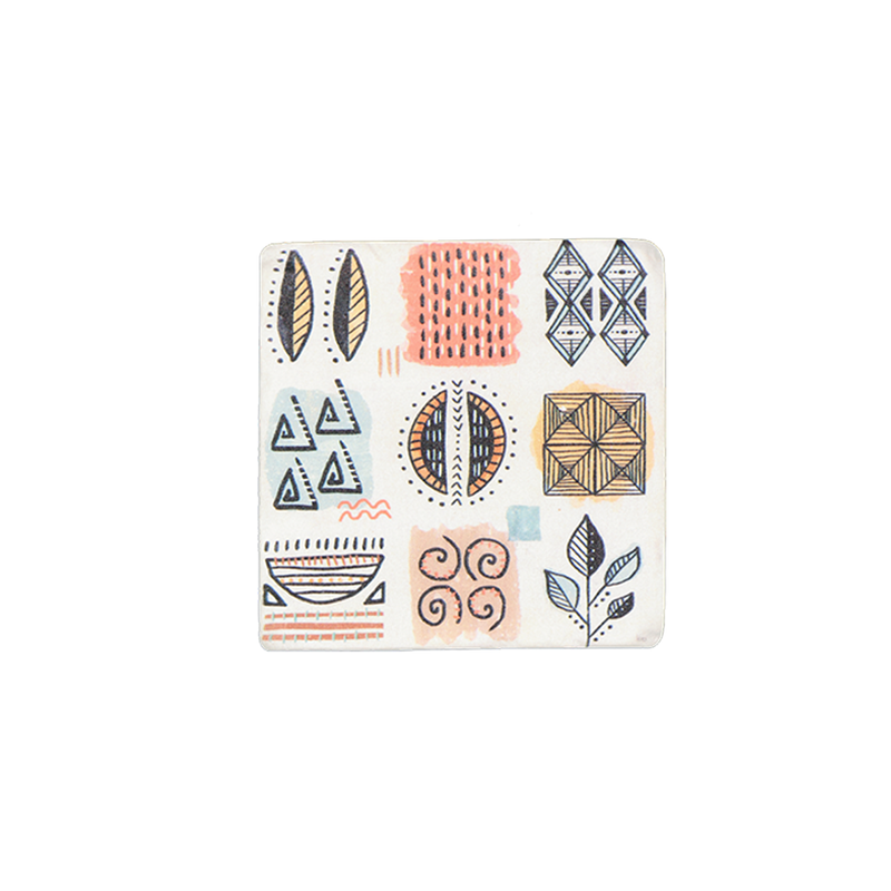 [9044-NM8068-S4] Set Of 4 Kebe Resin Coaster