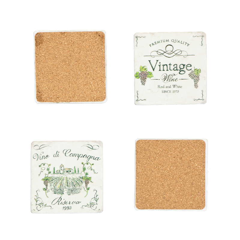 Vintage Wine Resin Coasters - S/4 (9044-HM8190-S4)