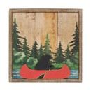 Black Bear Wooden Canoe Wall Decor (7168-KM7035-00)