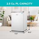 Black+Decker - 2.5 Cu. Ft. Compact Fridge W/ Freezer (BCRK25W)