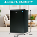 Black+Decker - Large Compact Fridge W/ Freezer Compartments (BCRK43B)