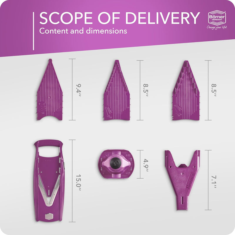 Swissmar - Borner V5 Slicer w/ 3 Inserts - Purple (5V58110)