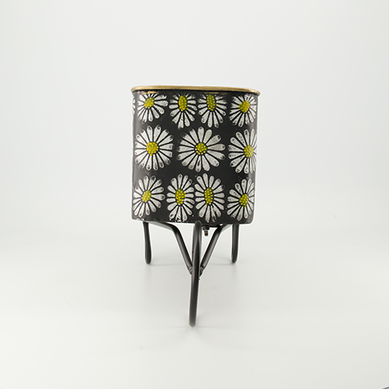 Daisy Trolly Metal planter With Wheel (7890-JM2533-00)