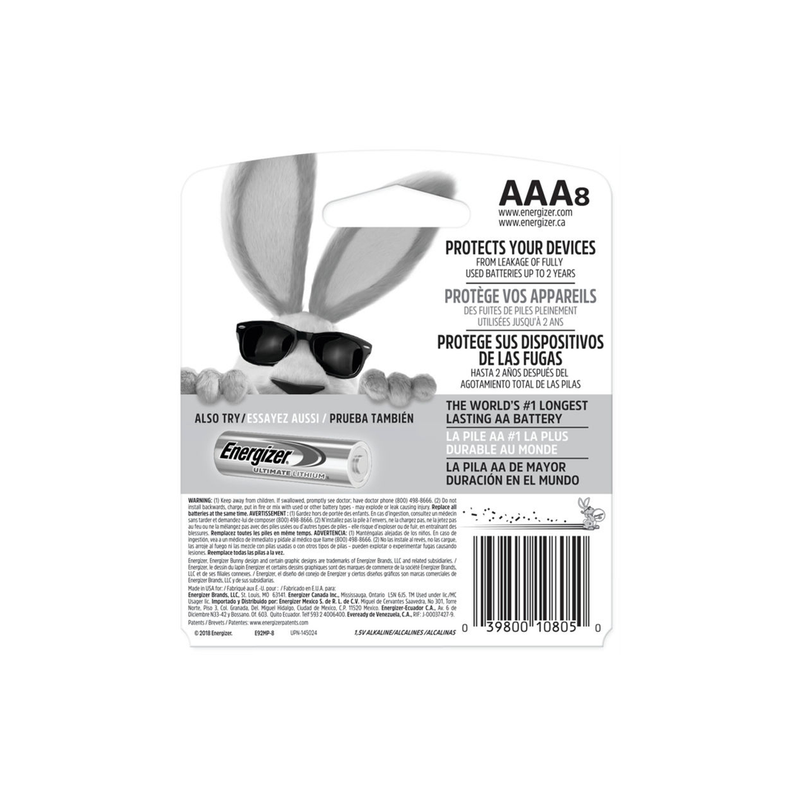 Energizer - 8pk AAA Batteries (E-AAA)