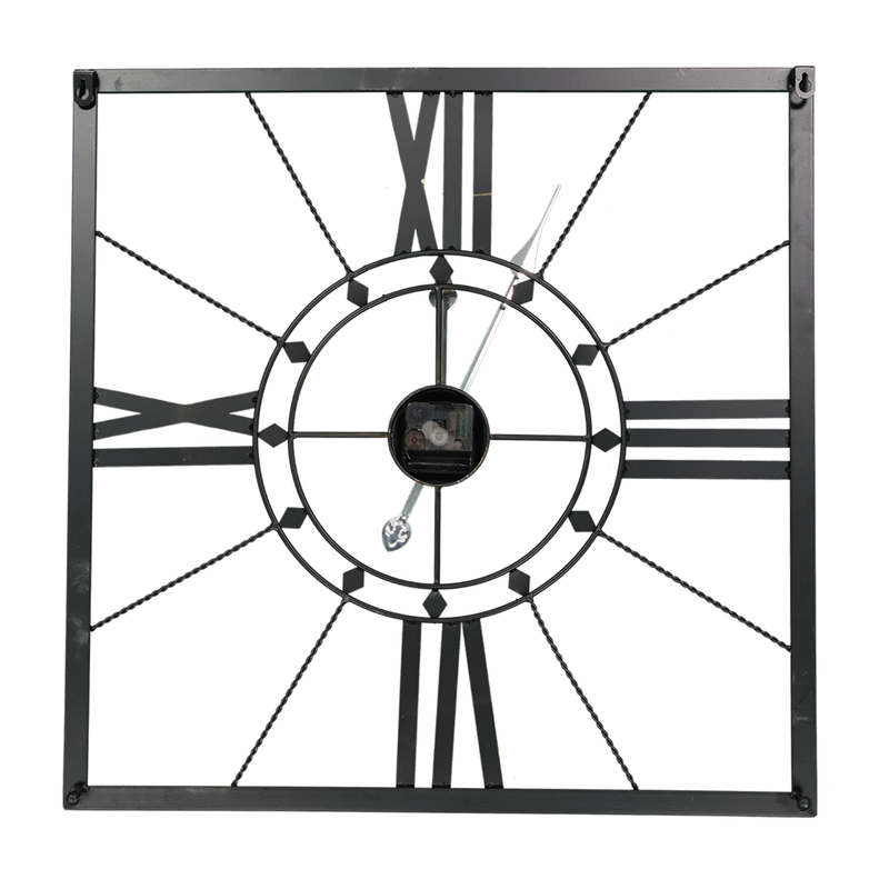 Gold Black Square Clock (7199-JM2634-CK)