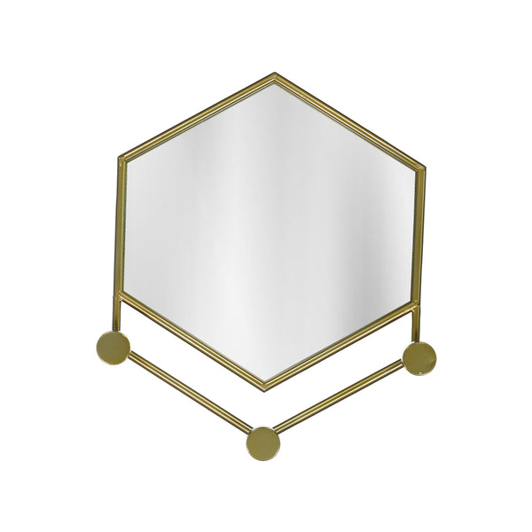 Hexagon Wall Mirror With Hooks (9044-JM3060-MR)
