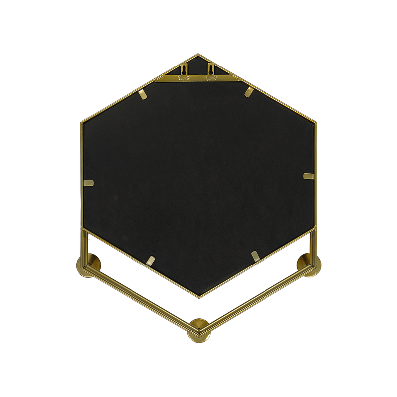 Hexagon Wall Mirror With Hooks (9044-JM3060-MR)