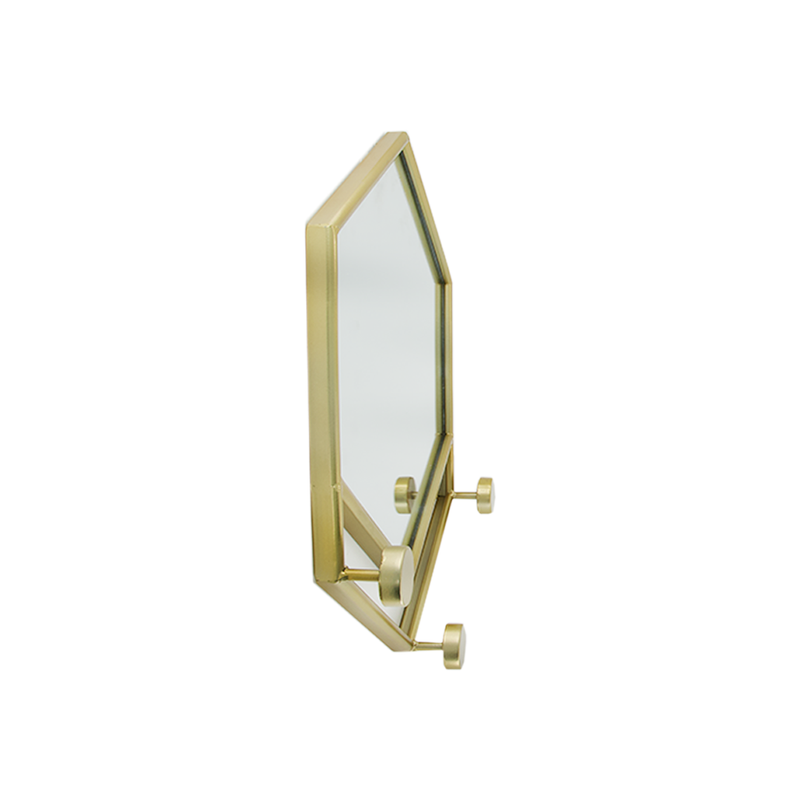 Hexagon Wall Mirror With Hooks (9044-JM3060-MR)