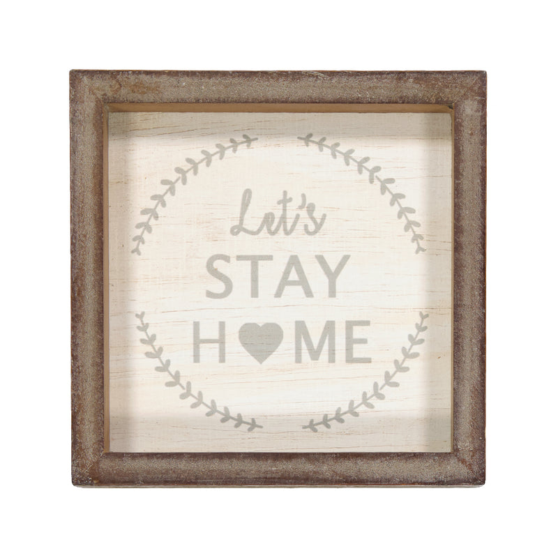 "Let's Stay Home" Wooden Wall Decor (7808-DM6268-00)