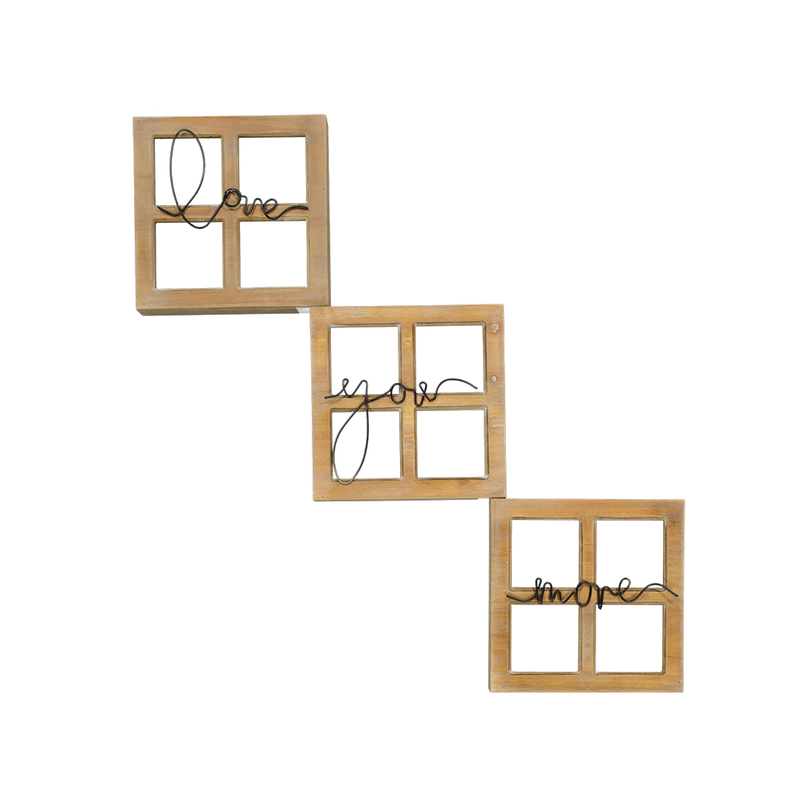 Love You More Wall Decor - Set of 3 (7808-JM2524-S3)