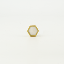 Marble Stone Door Knob With Gold Frame (4156-NM7664-WH)