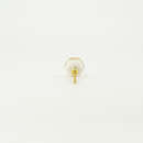 Marble Stone Door Knob With Gold Frame (4156-NM7664-WH)