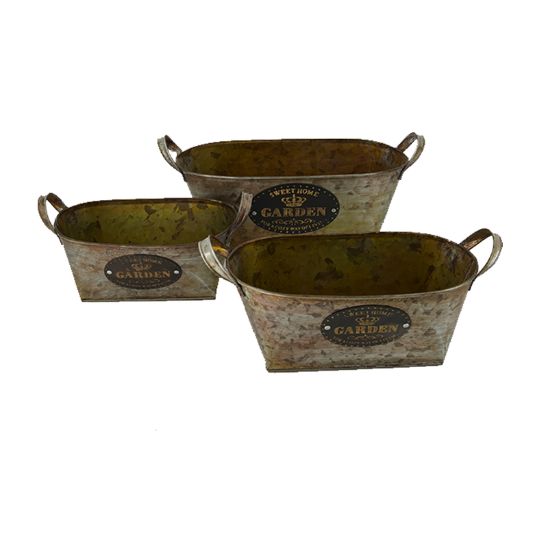 Metal Bucket Set of 3 (7910-DM2574-S3)