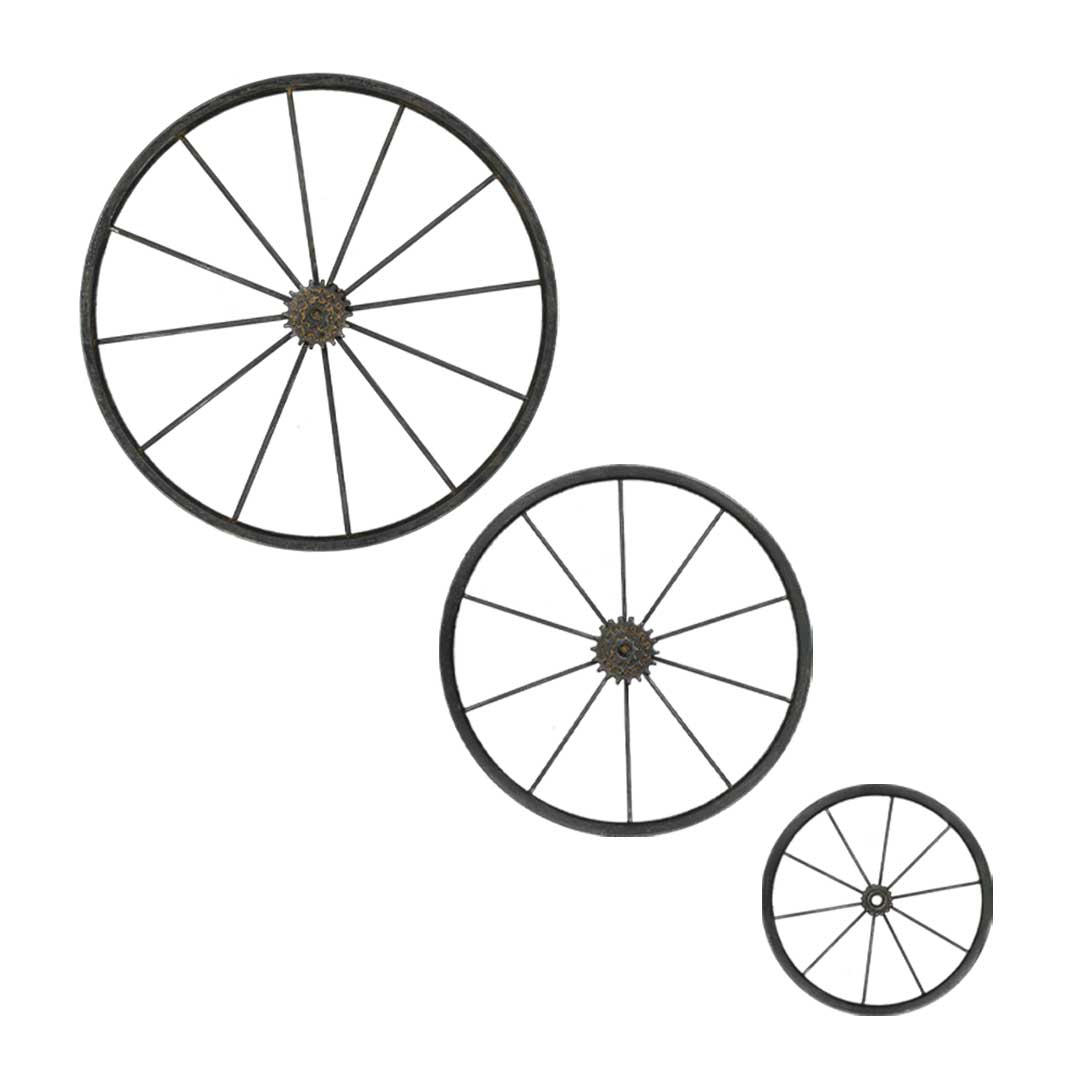 Metal Wheels Wall Decor - Set of 3 (7168-EM0476-S3)
