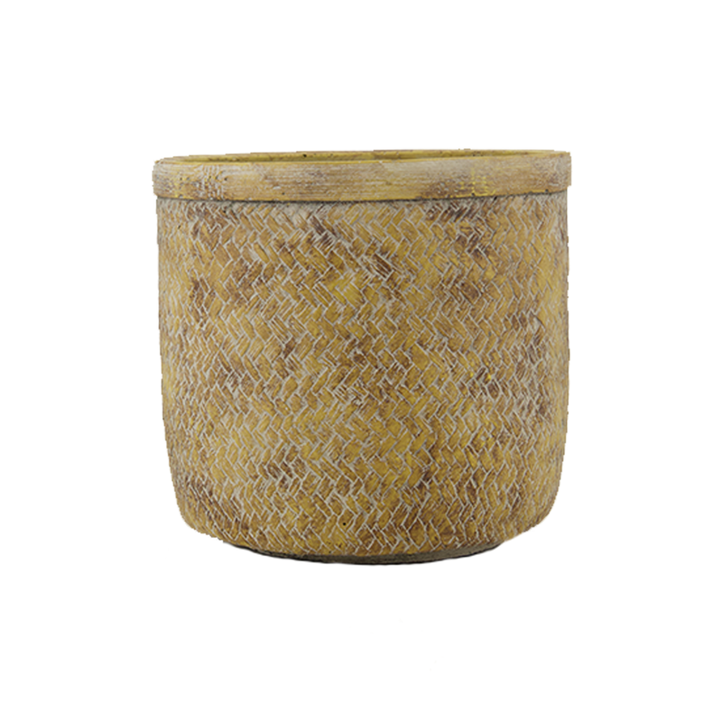 Mia L Ceramic Round Pot Bamboo (2231-LM3611-0L)