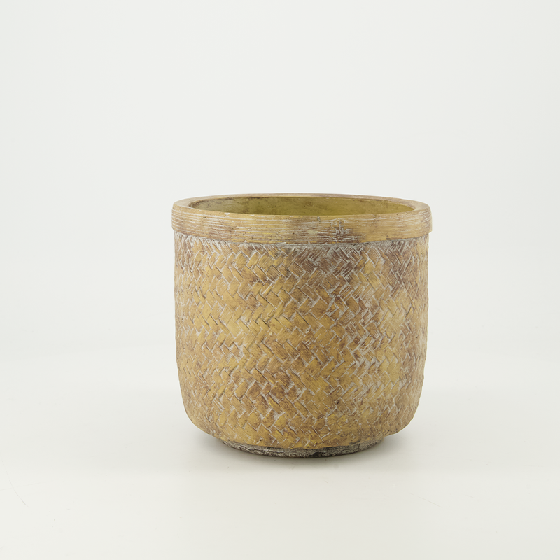 Mia Ceramic Bamboo Round Pot (2231-LM3612-0S)