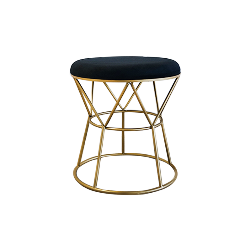 Open Geo Accent Stool With Black Cushion (7890-GM3643-BK)