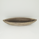 Plant Bowl Oval Concrete Boat Wood Design (2231-LM3608-0L)