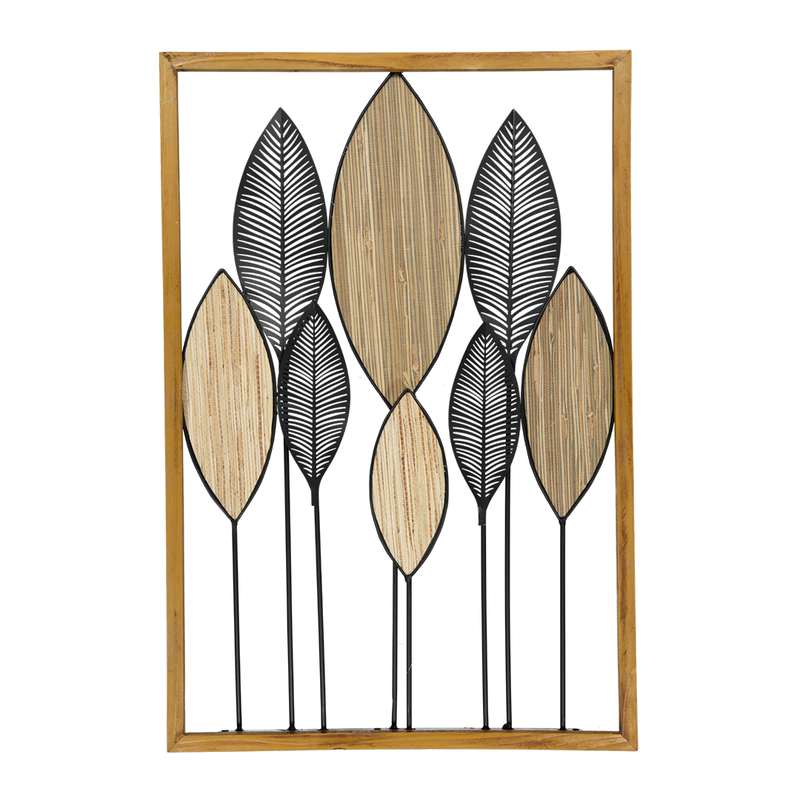 Rectangle Frame Leaves Metal Wall Decor (7168-KM7026-00)