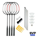 SVP PLAY - 4pk Steel Badminton Rqt Set W Net (SSO-047B4)