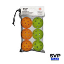 SVP PLAY - 6pk 3 Org 3 Grn I&O Pickleballs (SPK028)