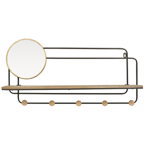 Samudra Wall Shelf W/ Round Mirror (7890-NM7793-00)
