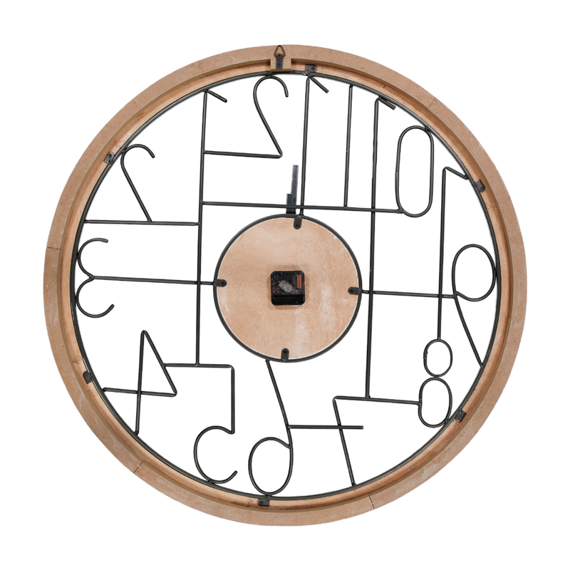 Wood and Metal Wall Clock (7890-JM2537-CK)