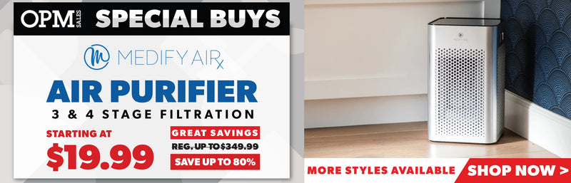 opm sales banner medify air purifier deals