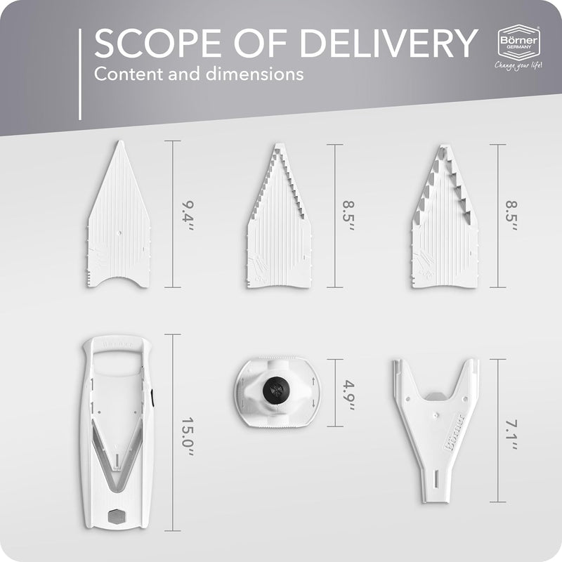 Swissmar - Borner V5 Slicer W/ 3 Inserts - White (5W51110)
