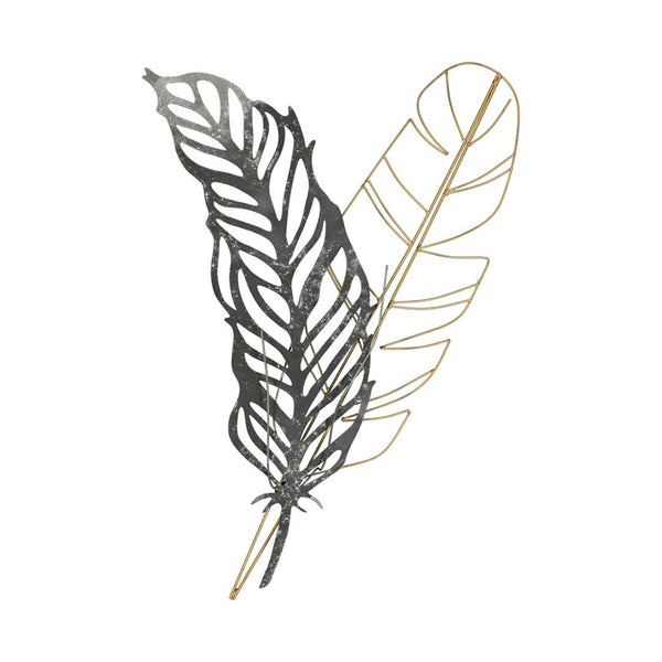 2 Feathers Metal & Wire Wall Decor (7528-EM1942-00)