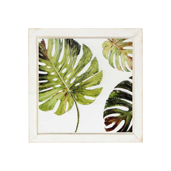 3 Monstera Leaves Framed Wall Art (9277-EM1154-00)