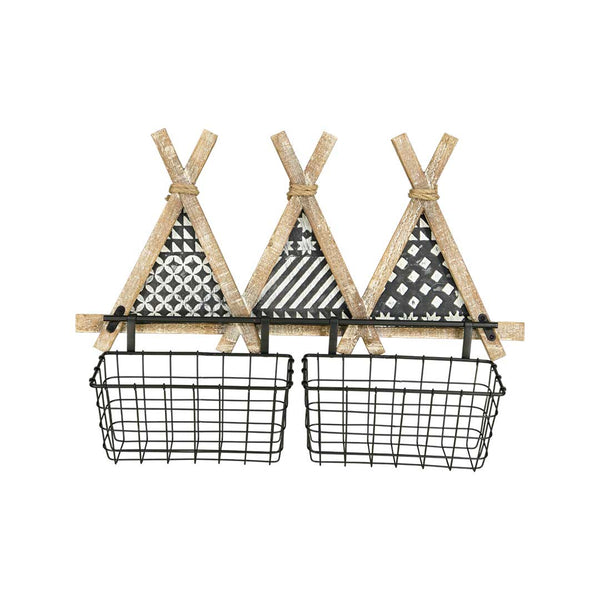 3 Tents Wall Decor With 2 Baskets (7168-EM0481-00)