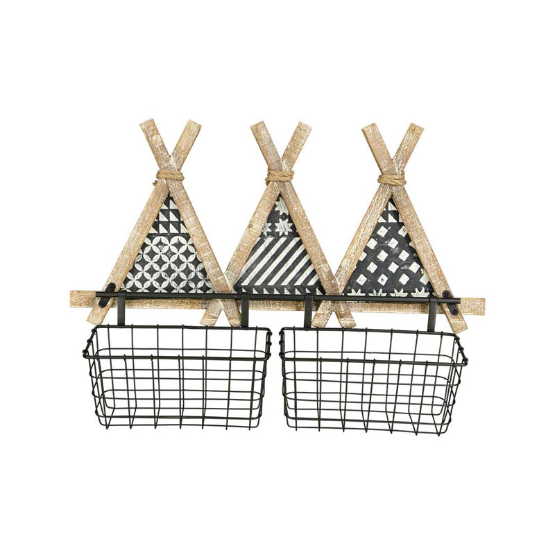 3 Tents Wall Decor With 2 Baskets (7168-EM0481-00)