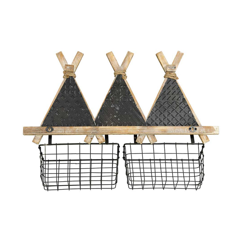 3 Tents Wall Decor With 2 Baskets (7168-EM0481-00)