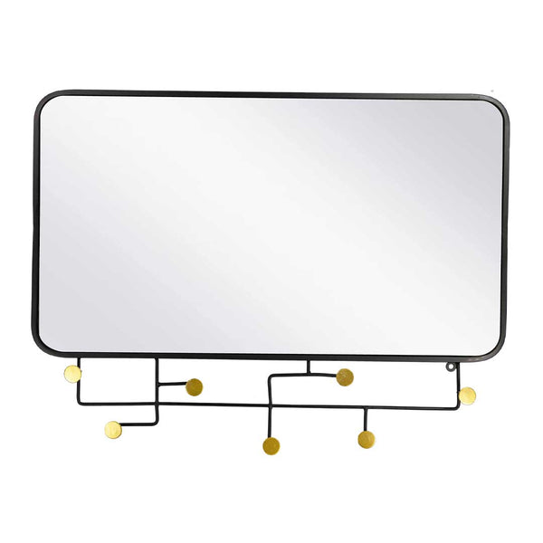 32.5" x 18" Mirror With Wall Hooks (9118-HM8505-MR)