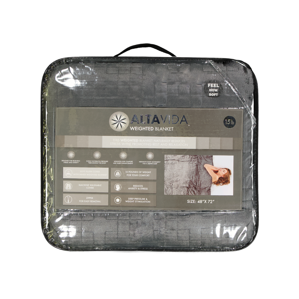 Altavida 1pc 15LB Weighted Blanket AV GRY15 BL
