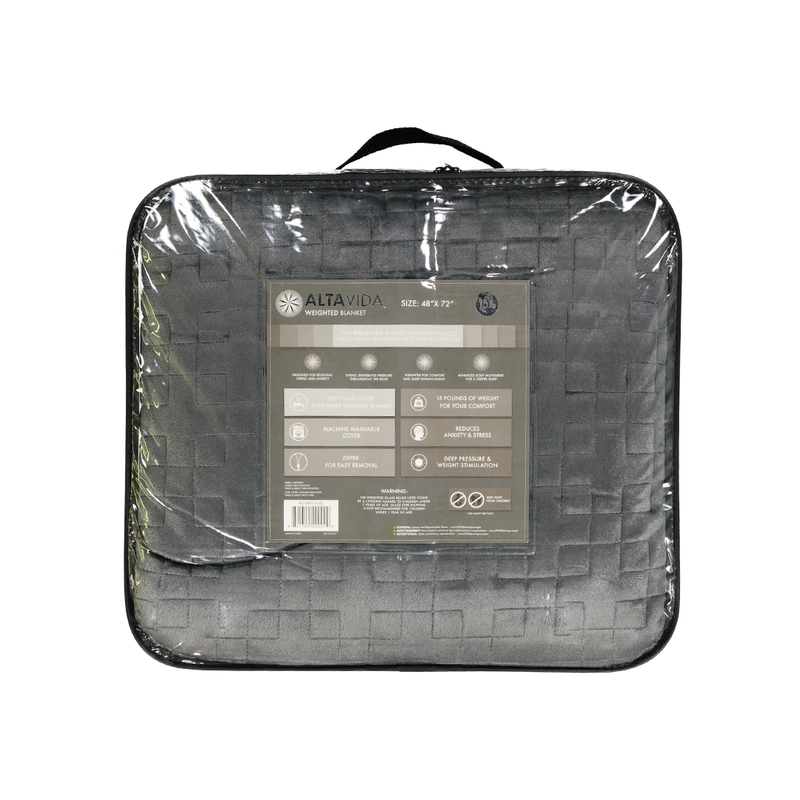 Altavida 1pc 15LB Weighted Blanket AV GRY15 BL